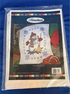 Herrschners Snowman Lap Quilt Top Counted Cross Stitch Kit, No. 501045
